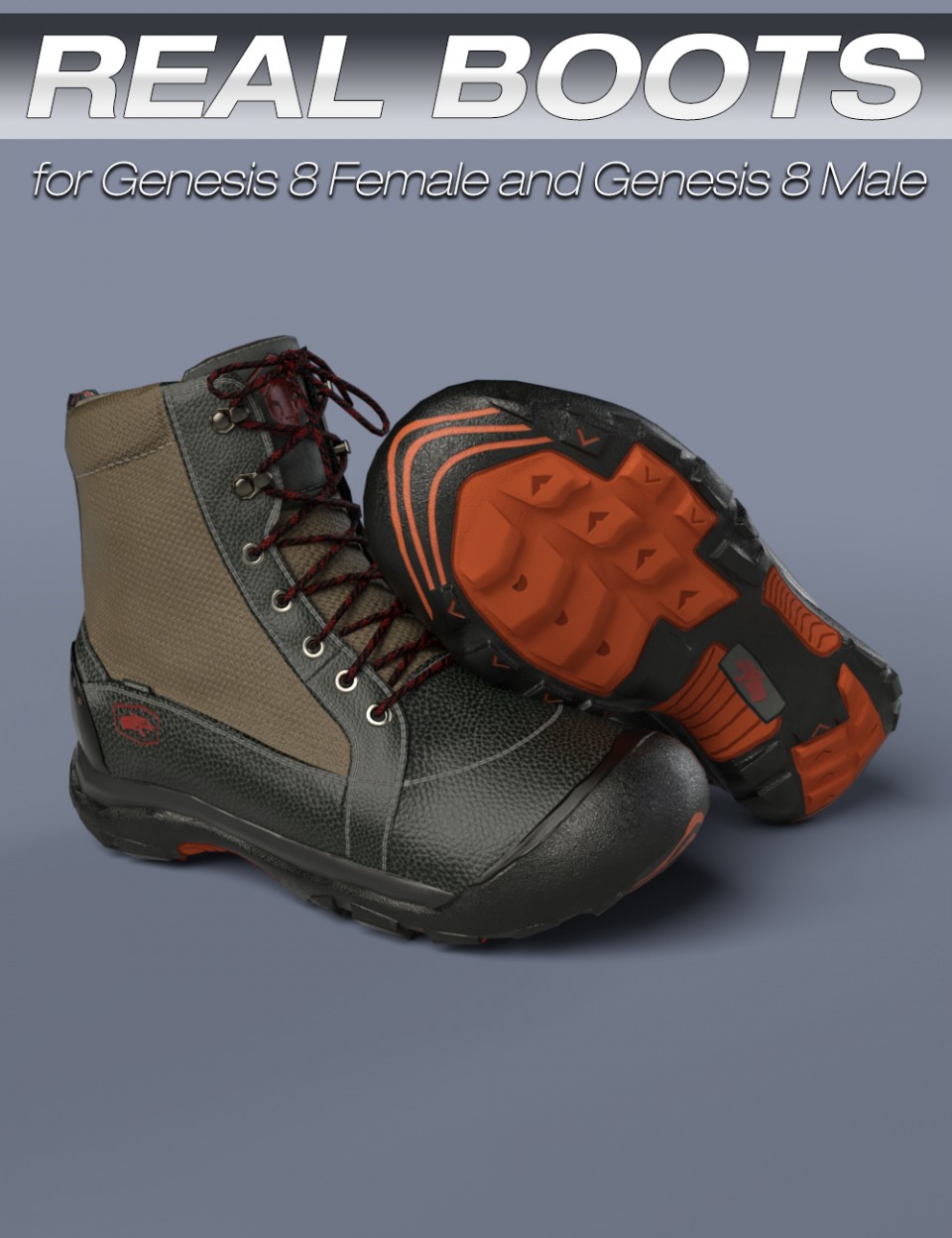 S3D Real Boots for Genesis 8_DAZ3D下载站