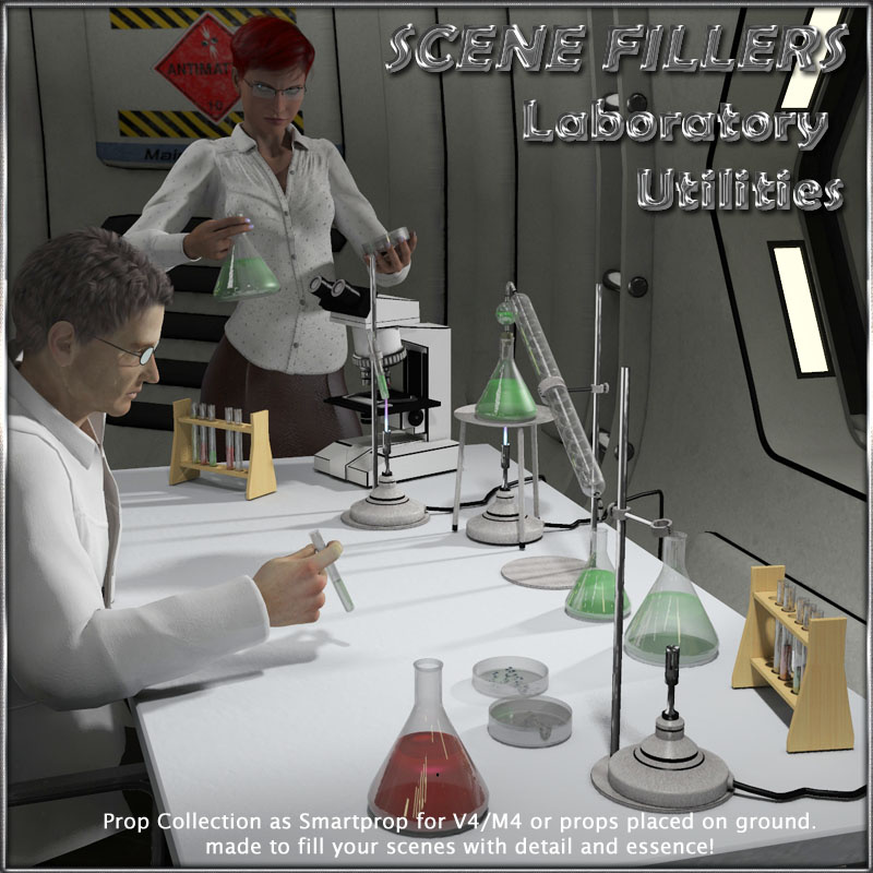SceneFillers: Laboratory Utilities_DAZ3D下载站