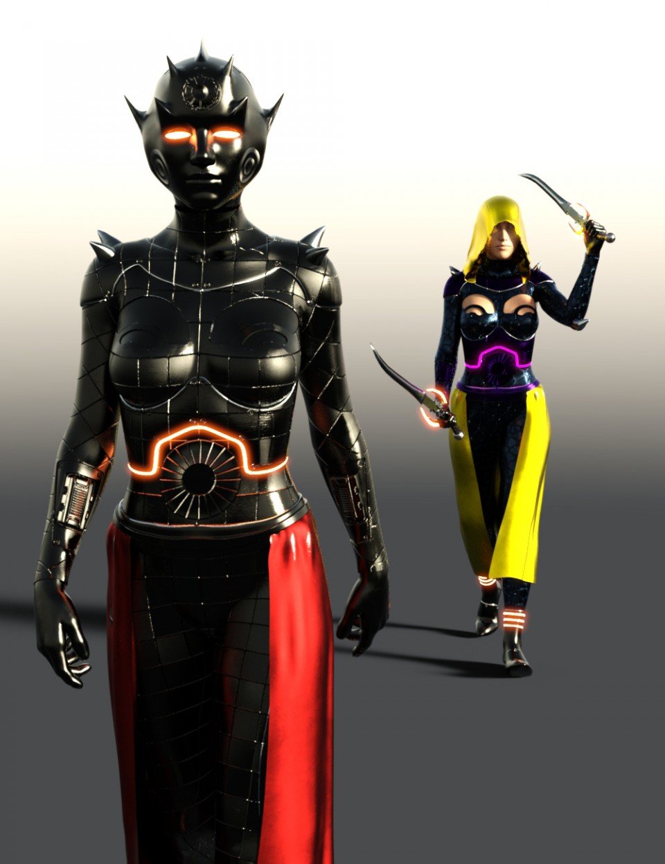 Scifi Dark Goddess Outfit For Genesis 8 Female(s)_DAZ3D下载站