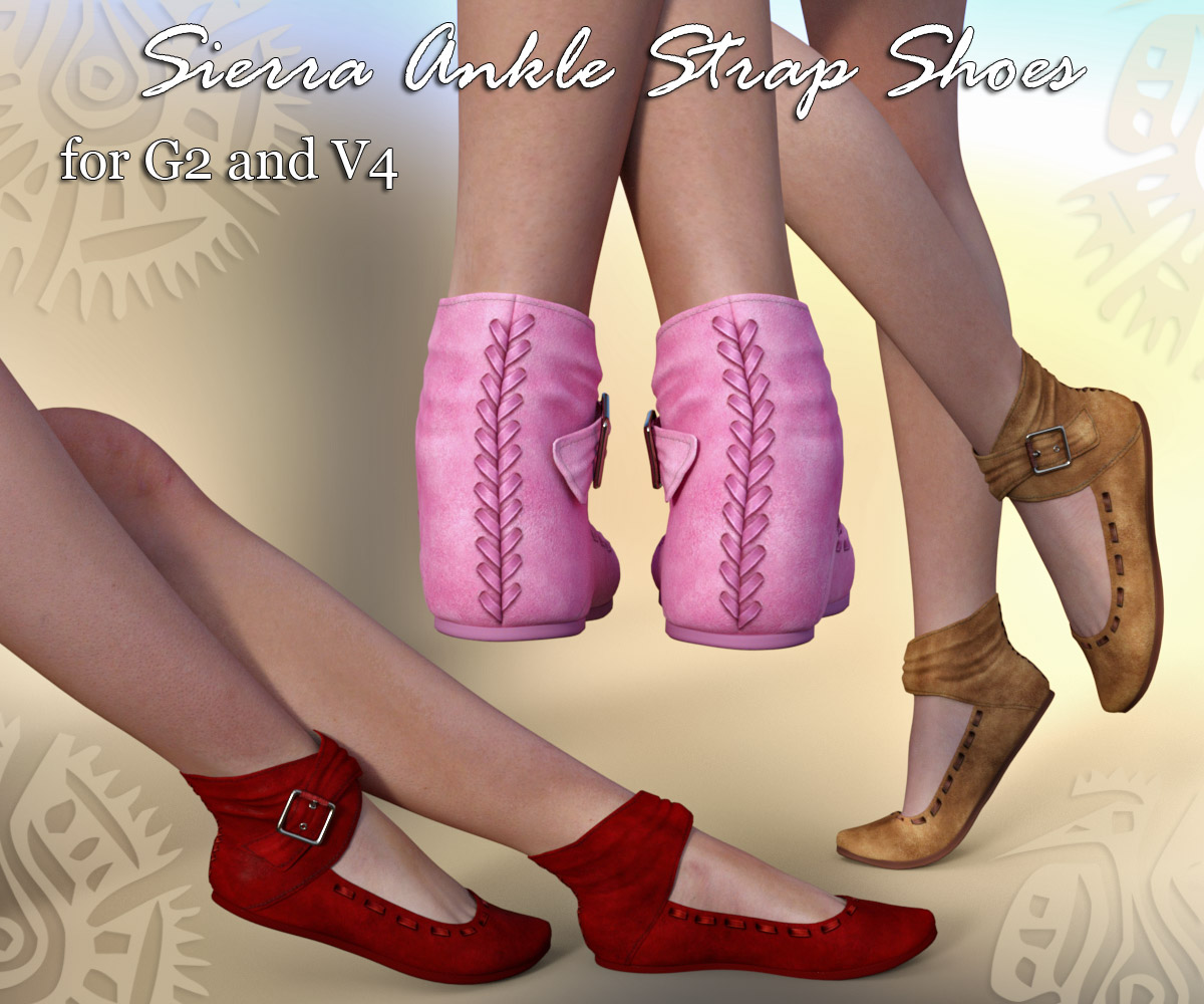 Sierra Ankle Strap Shoes (G2 & V4)_DAZ3D下载站