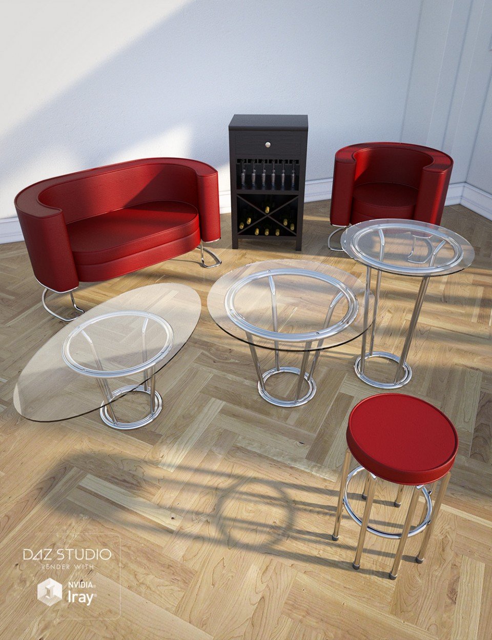 Sleek Lounge Furniture_DAZ3D下载站
