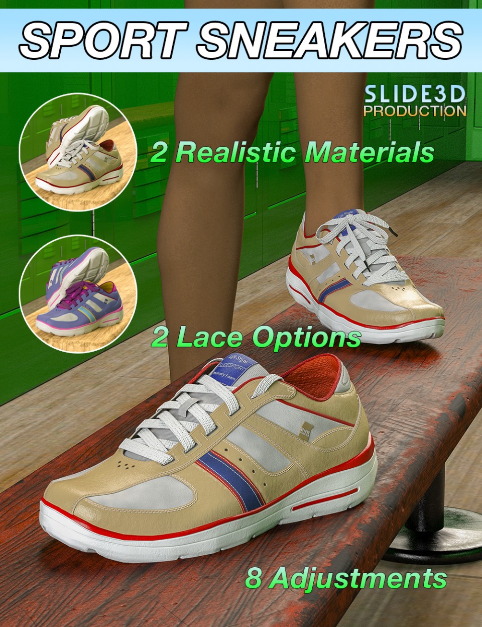 Slide3D Sport Sneakers for Genesis 3 Female(s)_DAZ3DDL