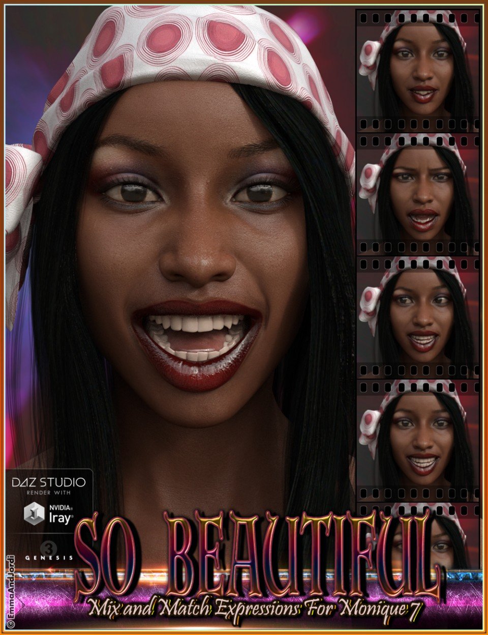 So Beautiful Mix and Match Expressions for Monique 7 and Genesis 3 Female(s)_DAZ3D下载站