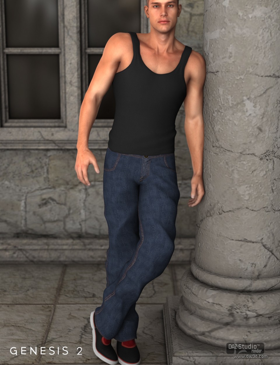 Street Outfit for Genesis 2 Male(s) + Textures_DAZ3D下载站