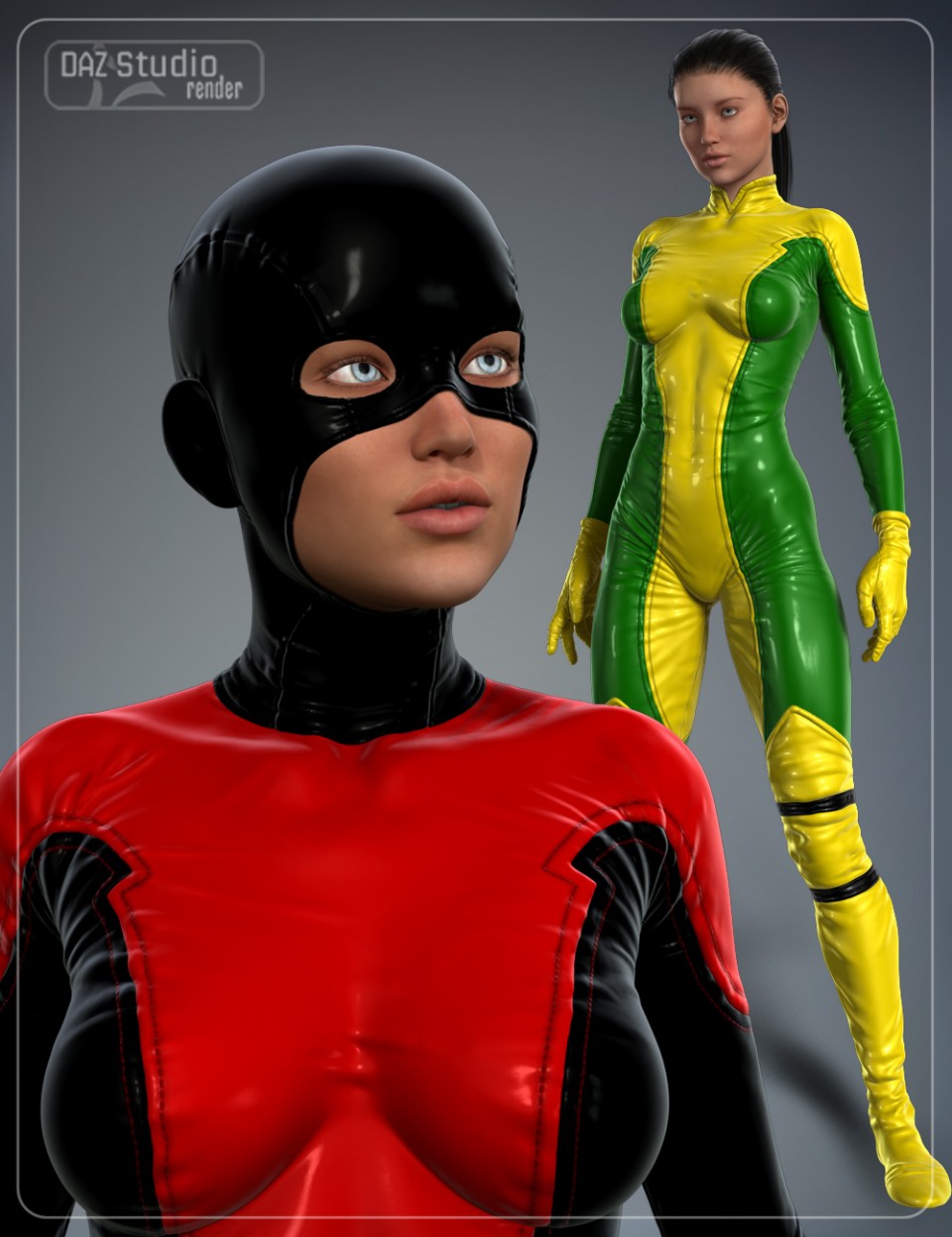 Super Hero Suit for Genesis 2 Female(s) and Victoria 6_DAZ3D下载站