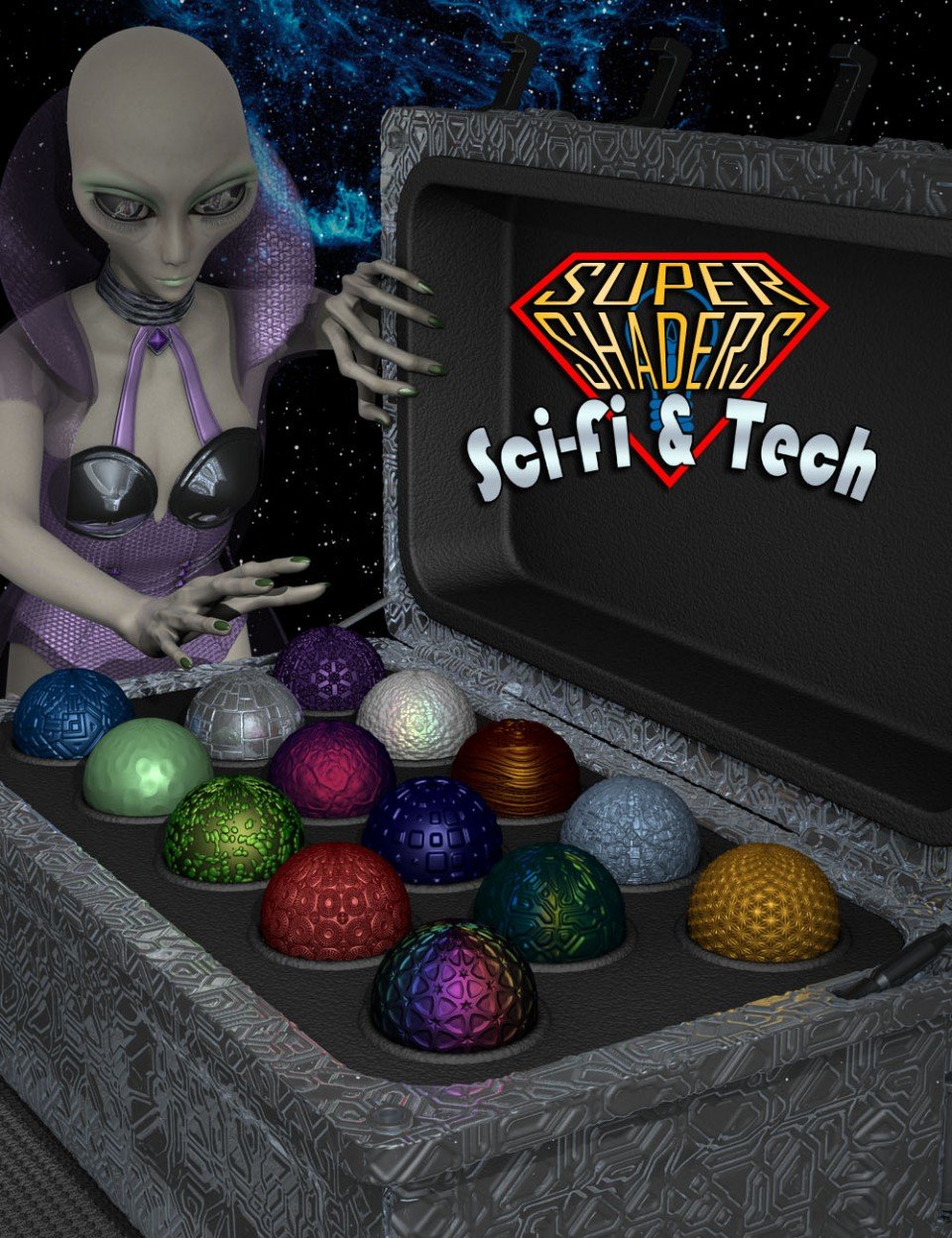 Super Shaders – Sci-Fi & Tech_DAZ3D下载站