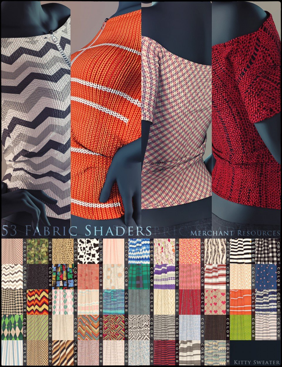 Sweater Shaders Merchant Resources_DAZ3D下载站