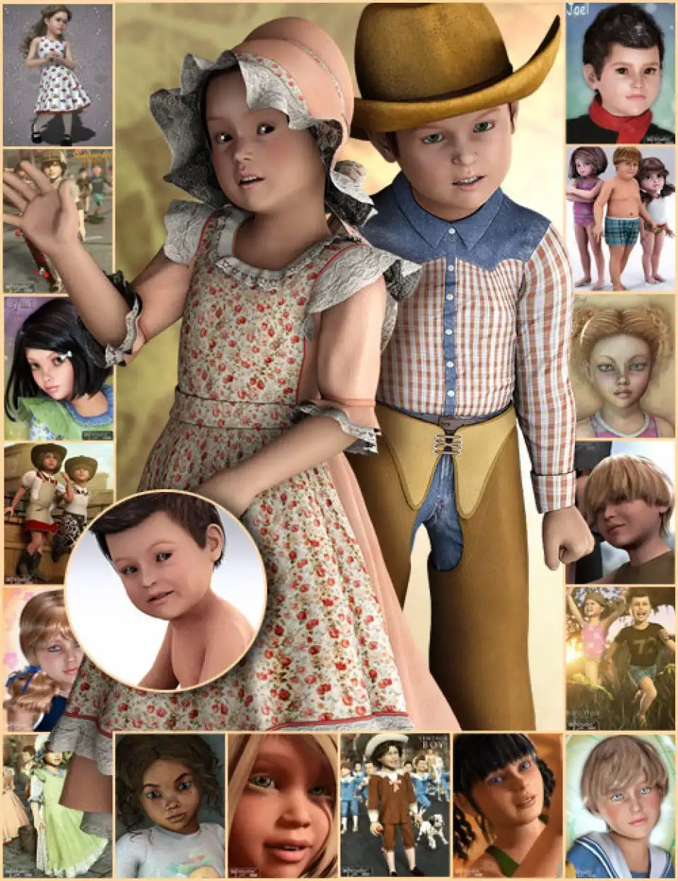The Kids 4 Pro Bundle_DAZ3D下载站