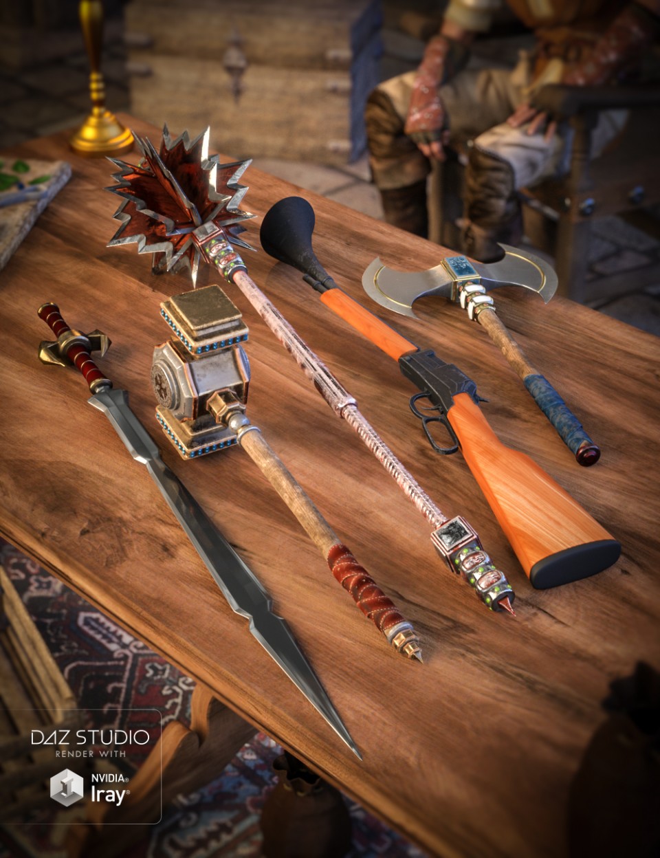 Toon Weapons Set for Genesis 3 and 8 Male(s)_DAZ3DDL