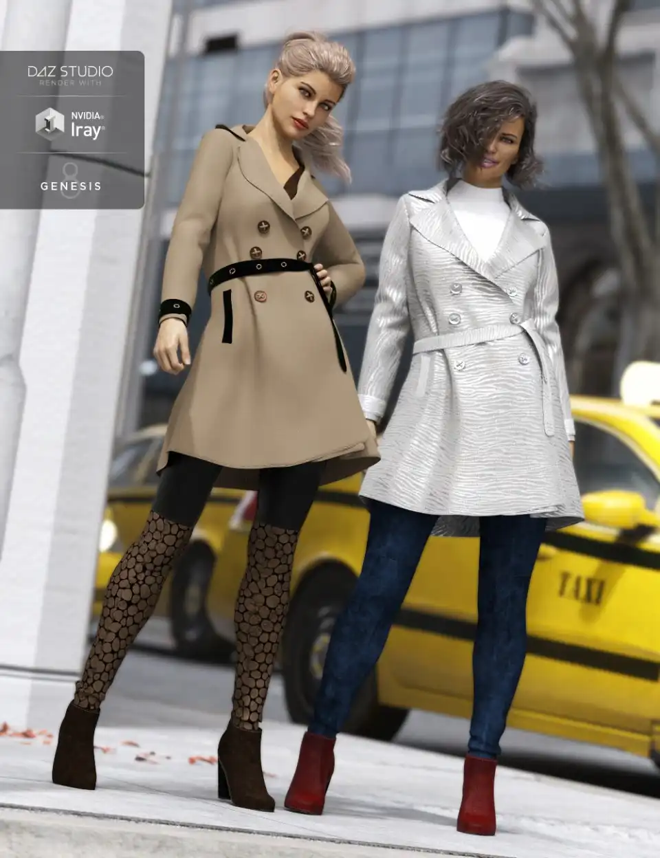 Trench Coat Outfit Textures_DAZ3DDL