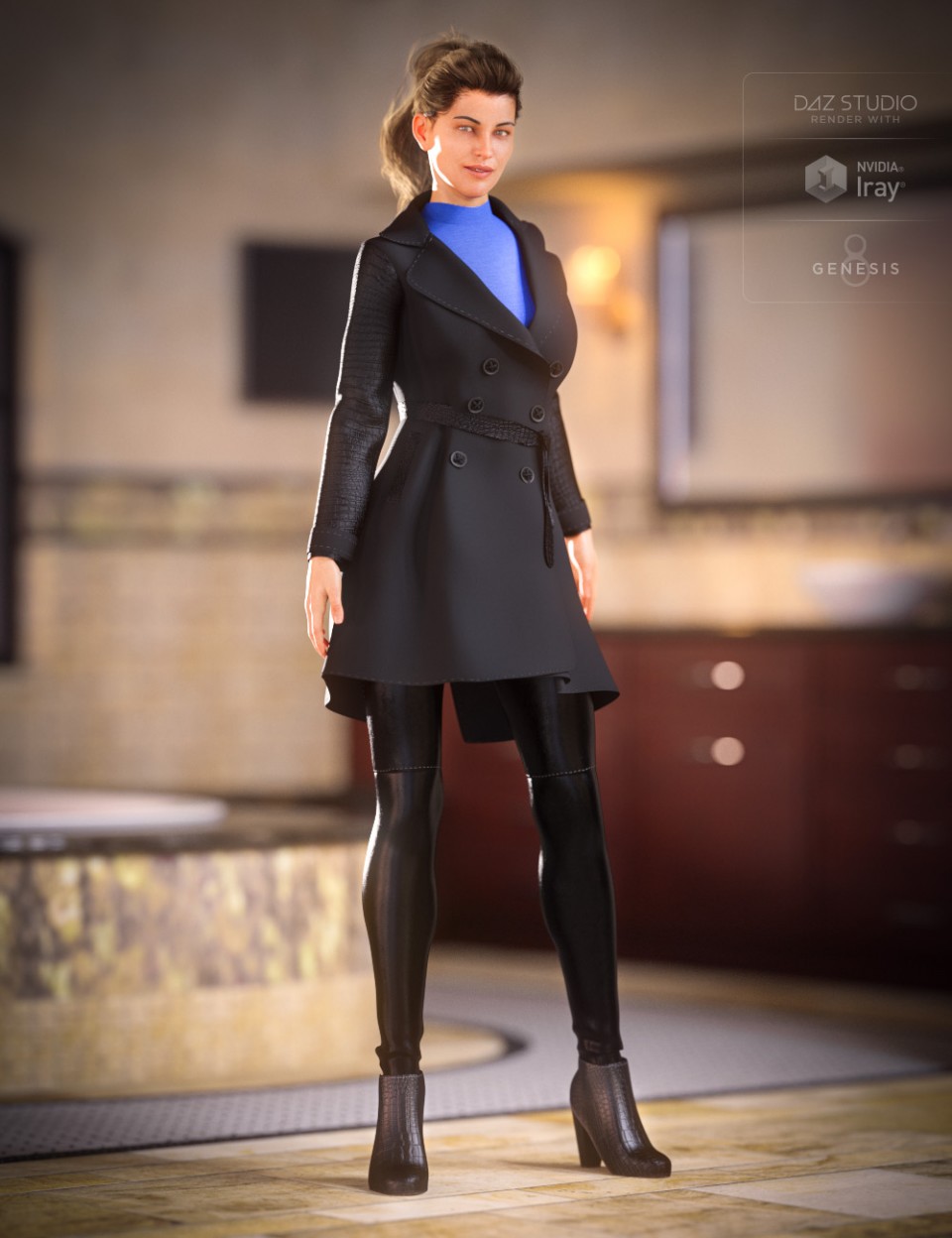 Trench Coat Outfit for Genesis 8 Female(s)_DAZ3D下载站