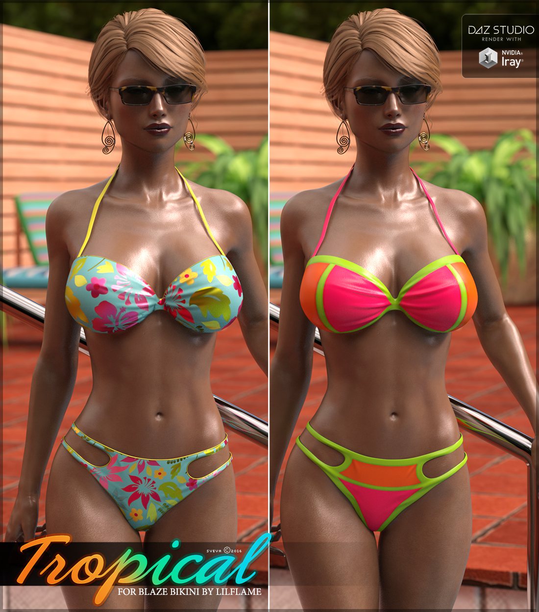 Tropical for Blaze Bikini_DAZ3D下载站
