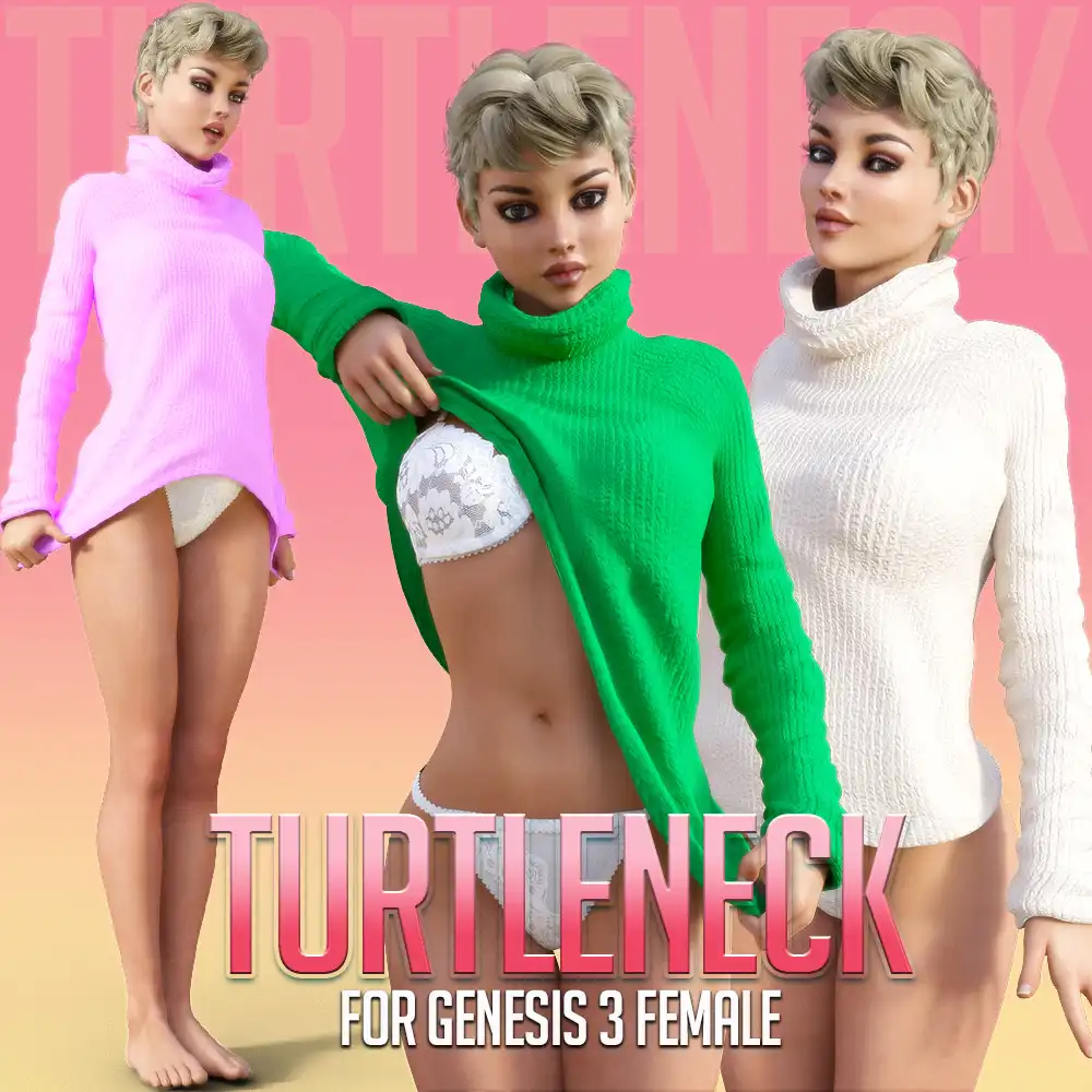 Turtleneck for G3 Females_DAZ3DDL