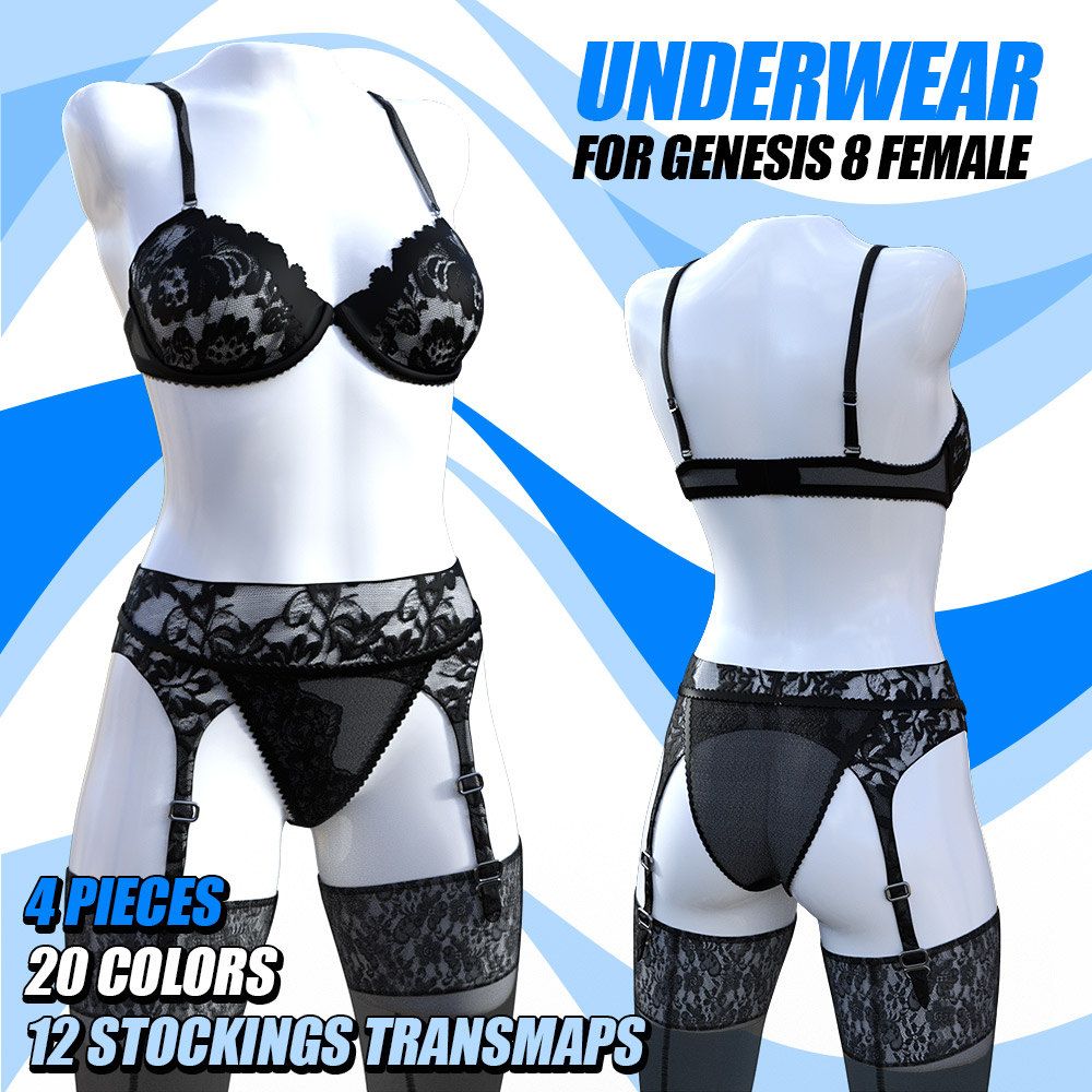 Underwear for G8 Females_DAZ3D下载站