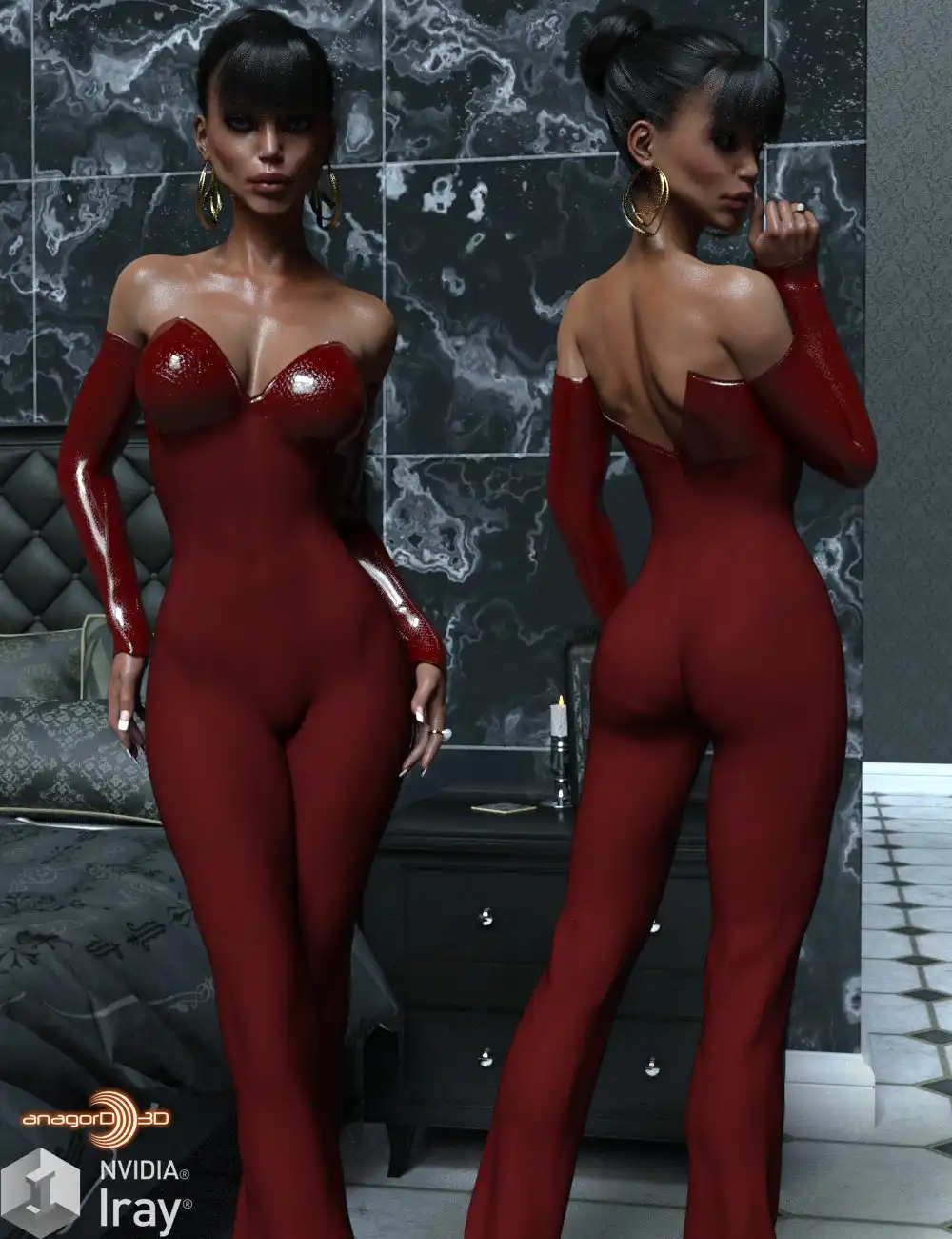 VERSUS – Eleganza Jumpsuit for Genesis 3 Females_DAZ3D下载站