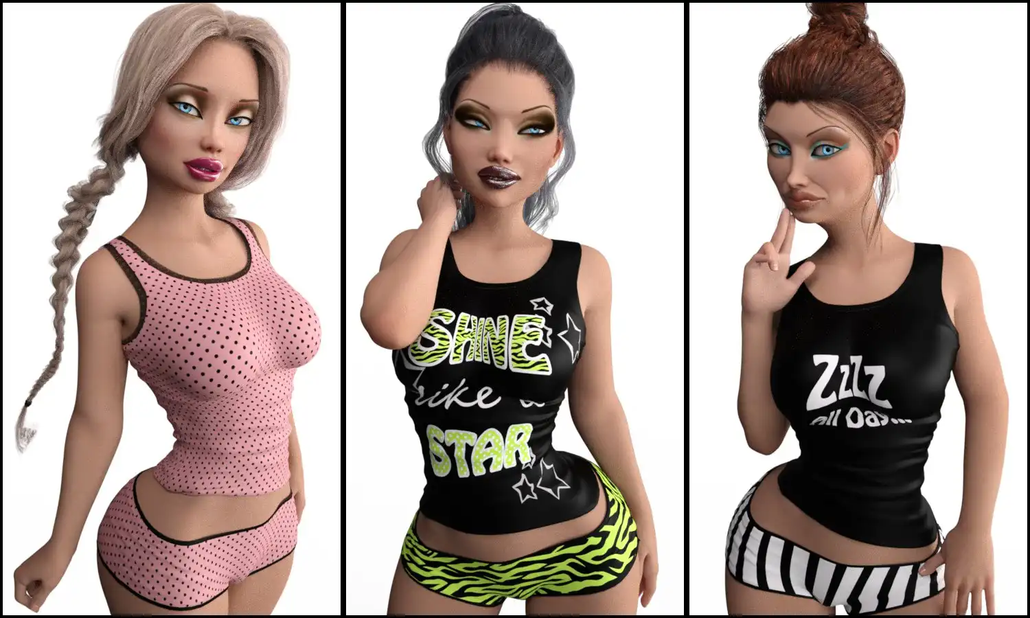 VERSUS – Top & Shorts for Genesis 3 Female(s)_DAZ3D下载站