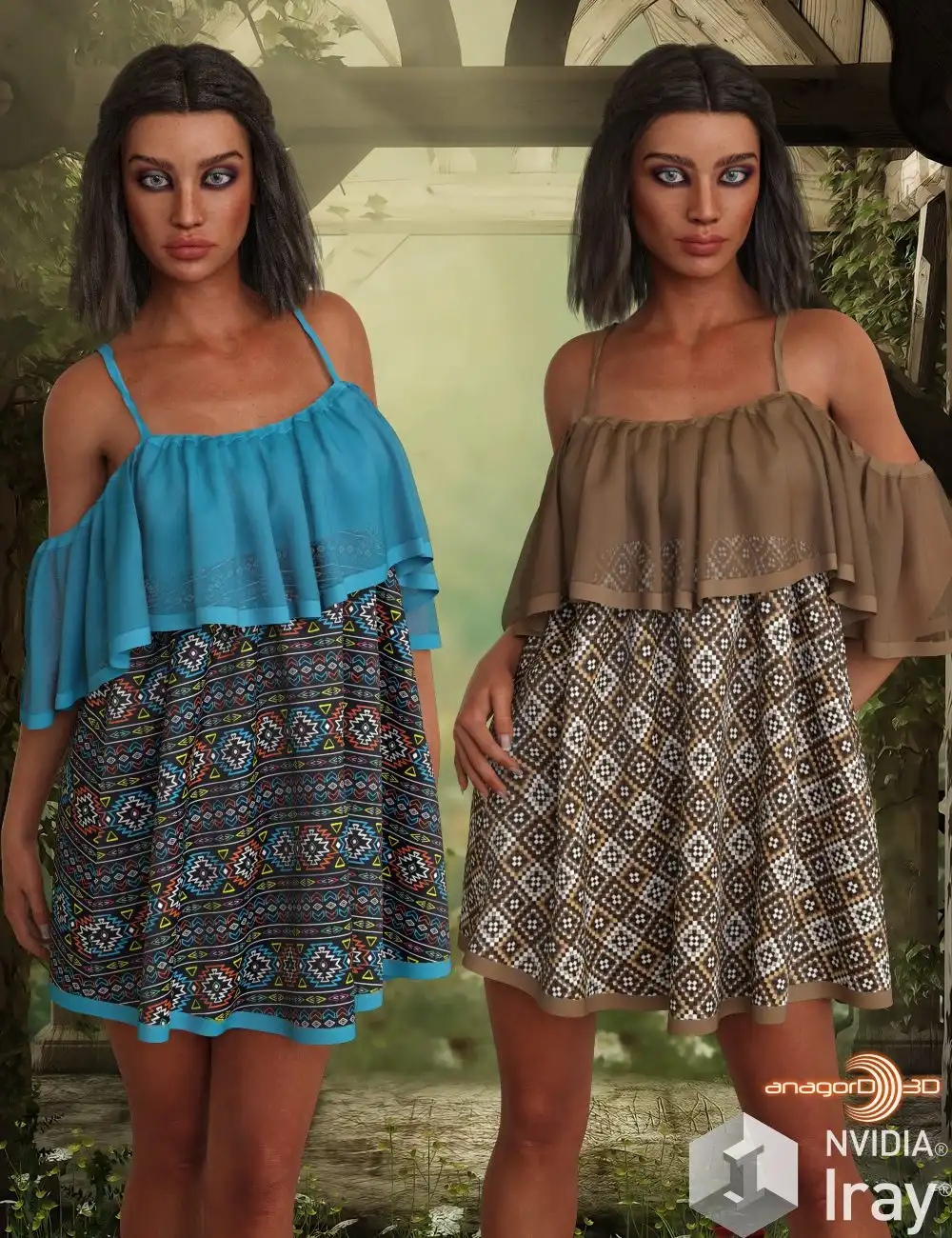 VERSUS – dForce – Gypsy Dress for G8F_DAZ3D下载站