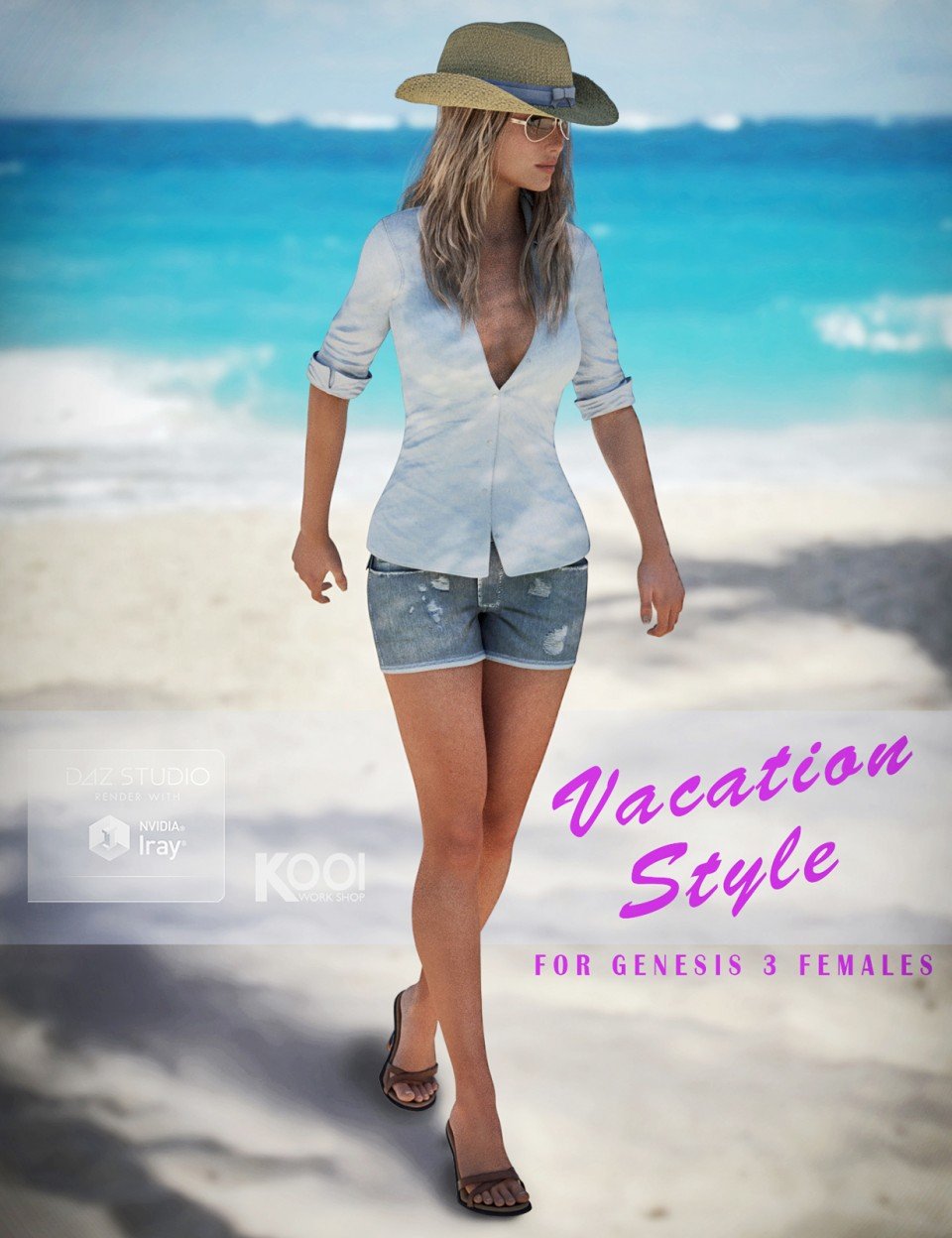 Vacation Style Set for Genesis 3 Female(s)_DAZ3D下载站