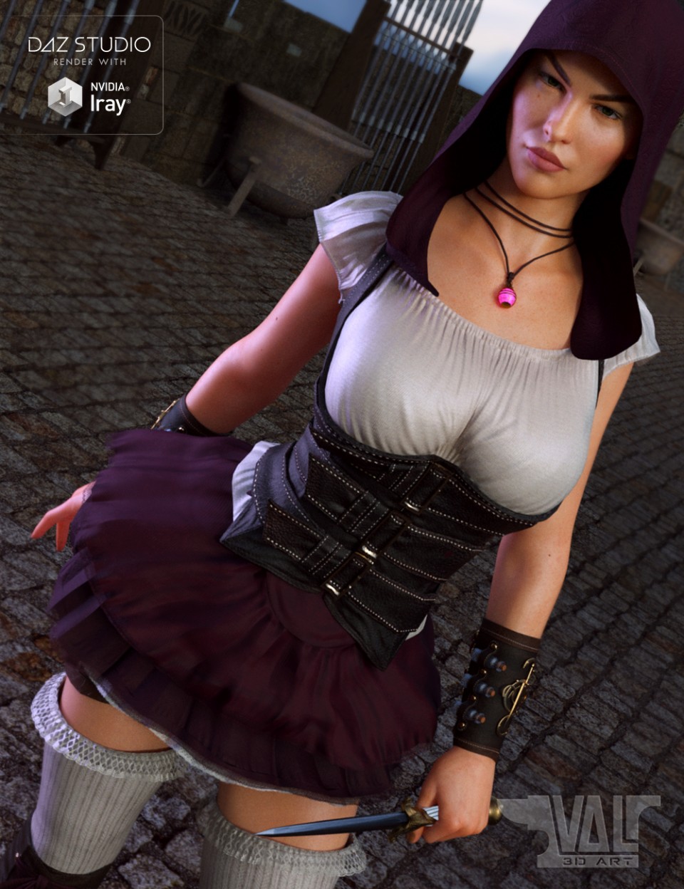 Venom Blade Fantasy Outfit for Genesis 8 Female(s)_DAZ3D下载站
