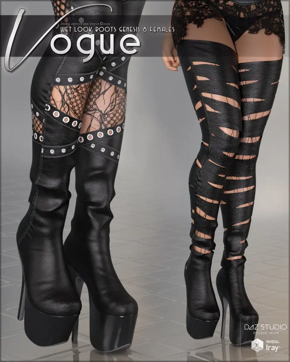 Vogue for Wet Look Boots Genesis 8 Females_DAZ3D下载站