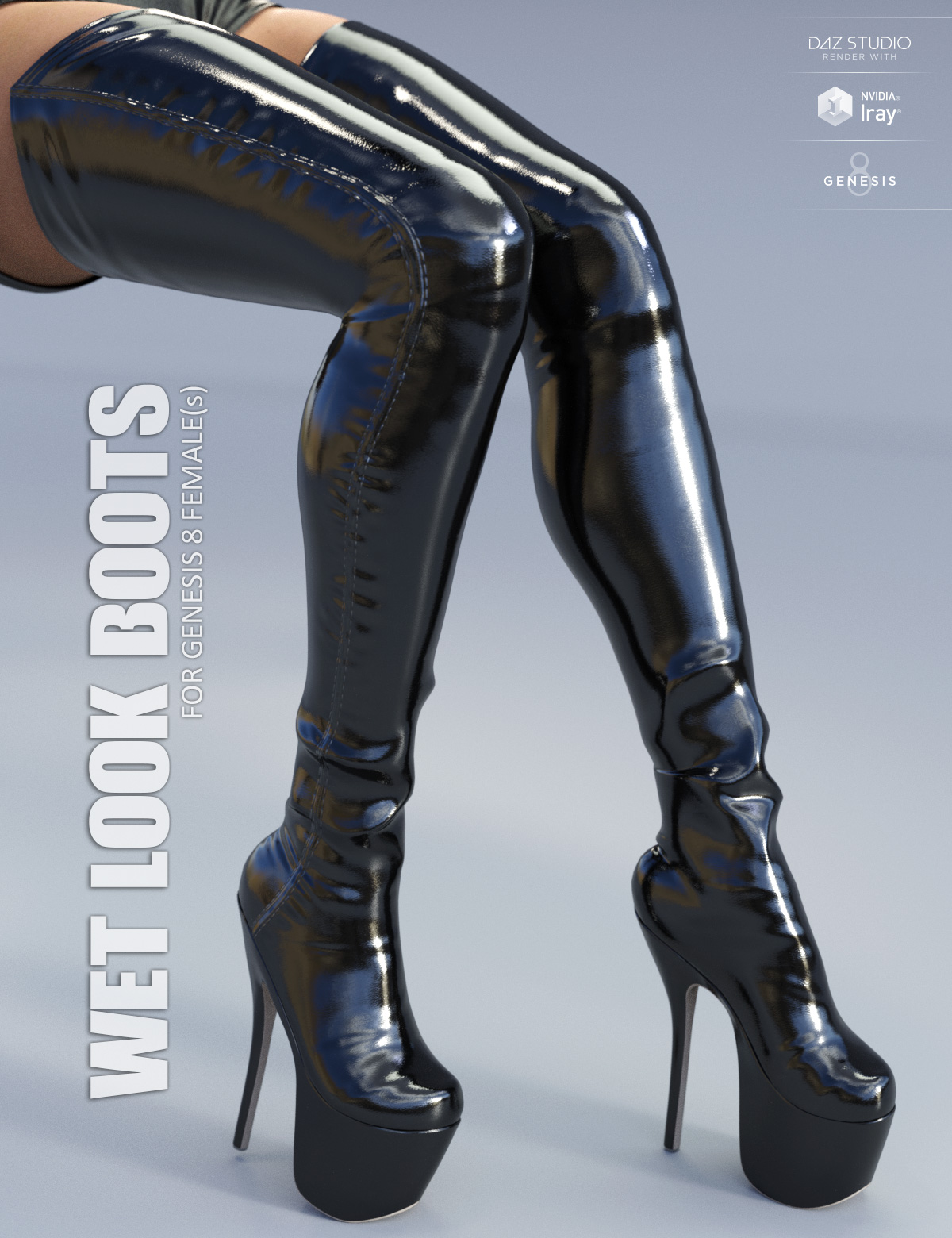 Wet Look Boots for Genesis 8 Females_DAZ3D下载站