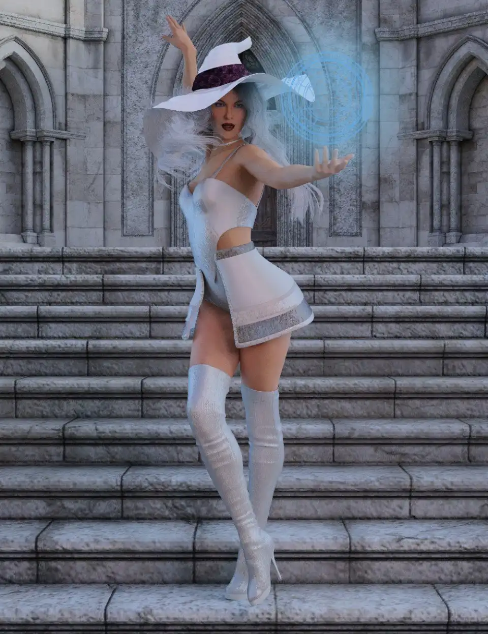 White Witch Poses for Genesis 8 Female_DAZ3D下载站