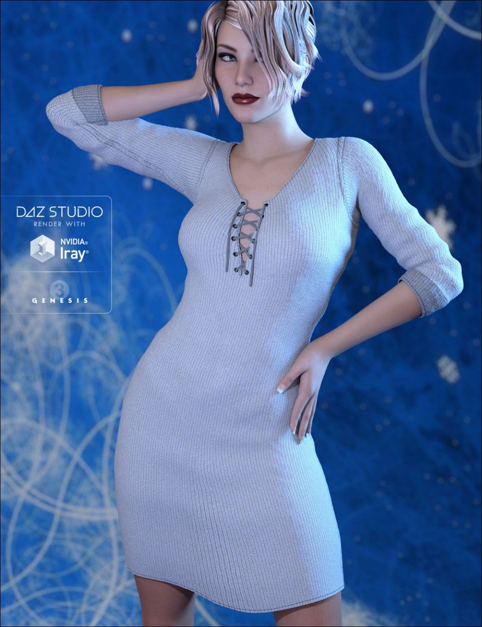 Wicked Knit Dress for Genesis 3 Female(s)_DAZ3D下载站