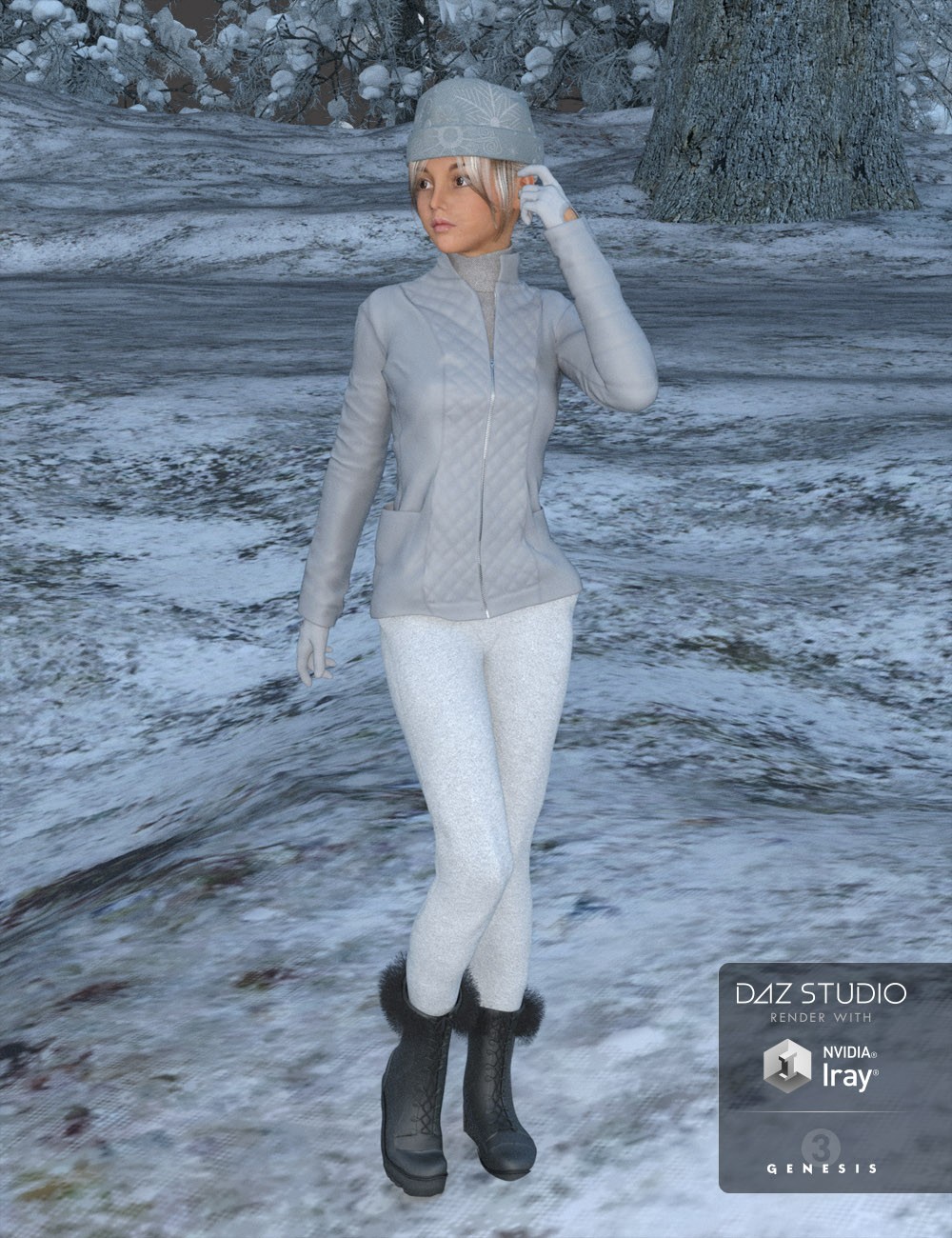 Winter Clothes for Genesis 3 Female(s)_DAZ3D下载站