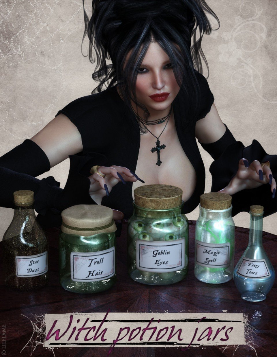 Witch Potion Jars_DAZ3D下载站
