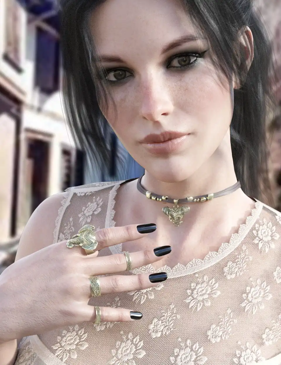 X-Fashion Bohemian Top and Accessories for Genesis 8 Female(s)_DAZ3D下载站