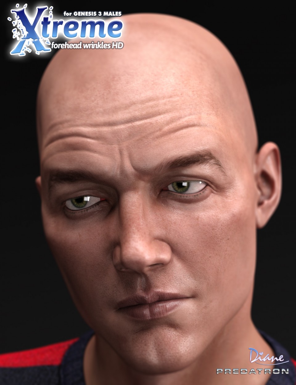 Xtreme Forehead Wrinkles HD for Genesis 3 Male(s)_DAZ3D下载站
