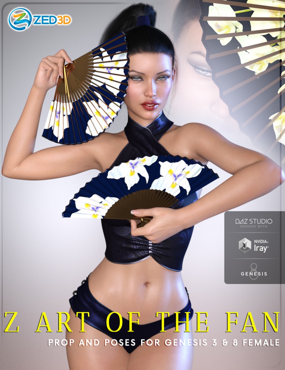 Z Art of the Fan – Prop and Poses for Genesis 3 and 8 Female_DAZ3DDL