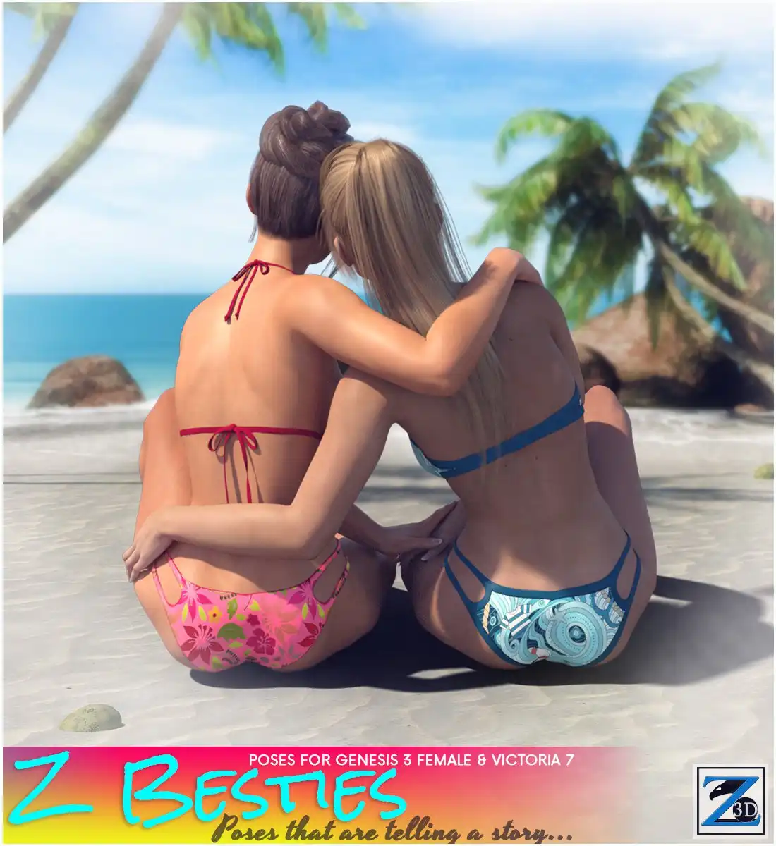 Z Besties – Poses for Genesis 3 Female & Victoria_DAZ3D下载站