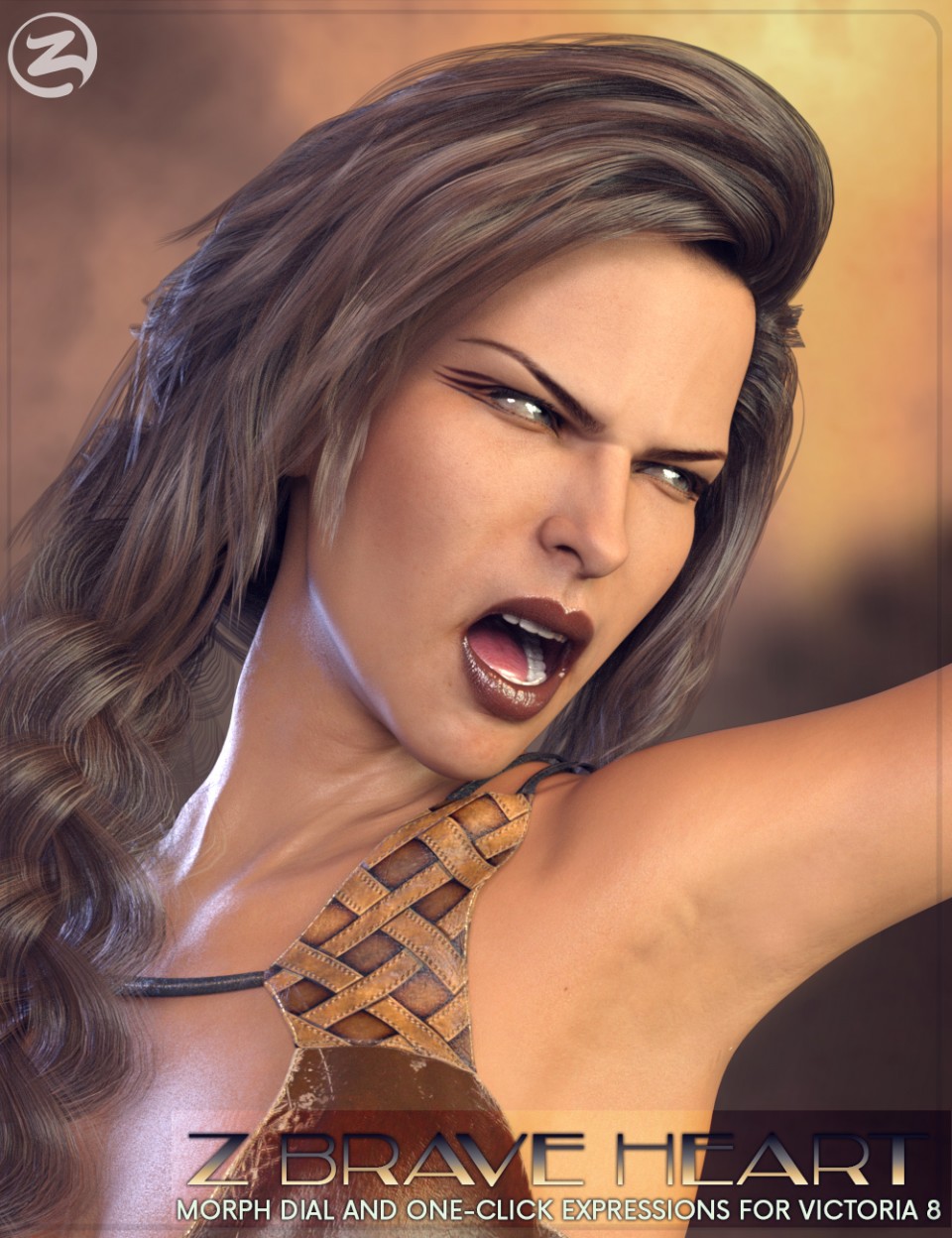 Z Brave Heart – Dialable and One-Click Expressions for Victoria 8_DAZ3D下载站