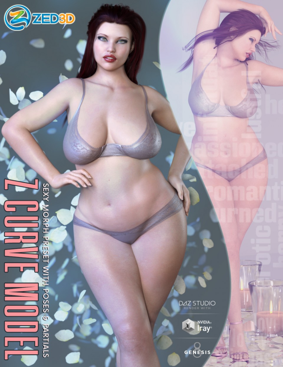 Z Curve Model Shape Preset and Poses for Genesis 8 Female_DAZ3D下载站