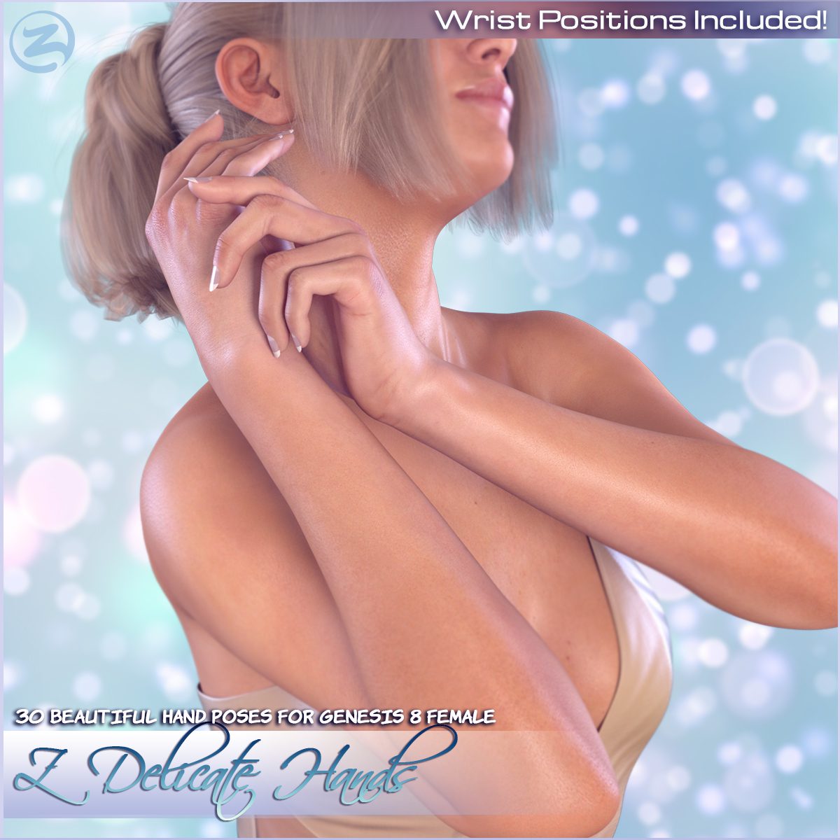 Z Delicate Hands – Hand Poses for the Genesis 8 Females_DAZ3DDL