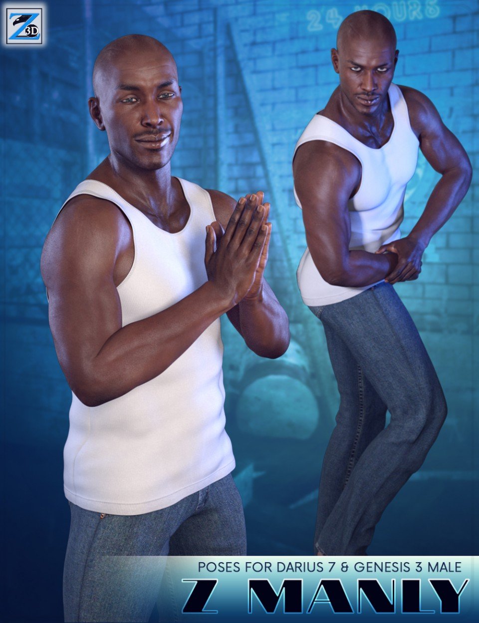 Z Manly – Poses for Darius 7 & Genesis 3 Male_DAZ3D下载站