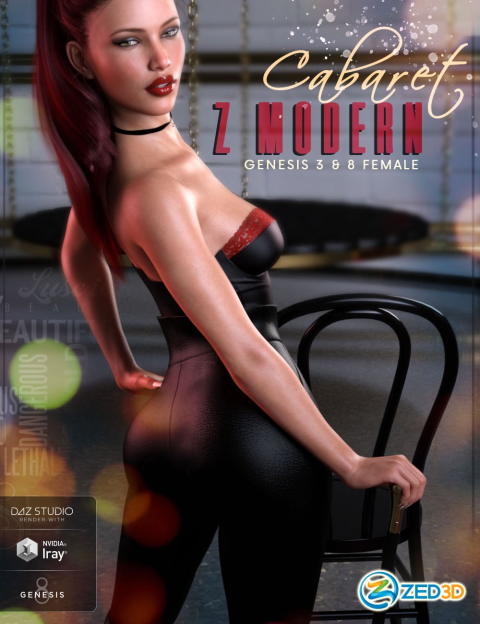 Z Modern Cabaret – Props and Poses for Genesis 3 and 8 Female_DAZ3D下载站