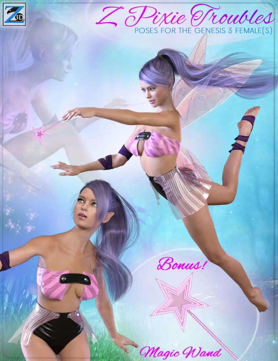 Z Pixie Troubles – Poses for the Genesis 3 Female(s)_DAZ3D下载站