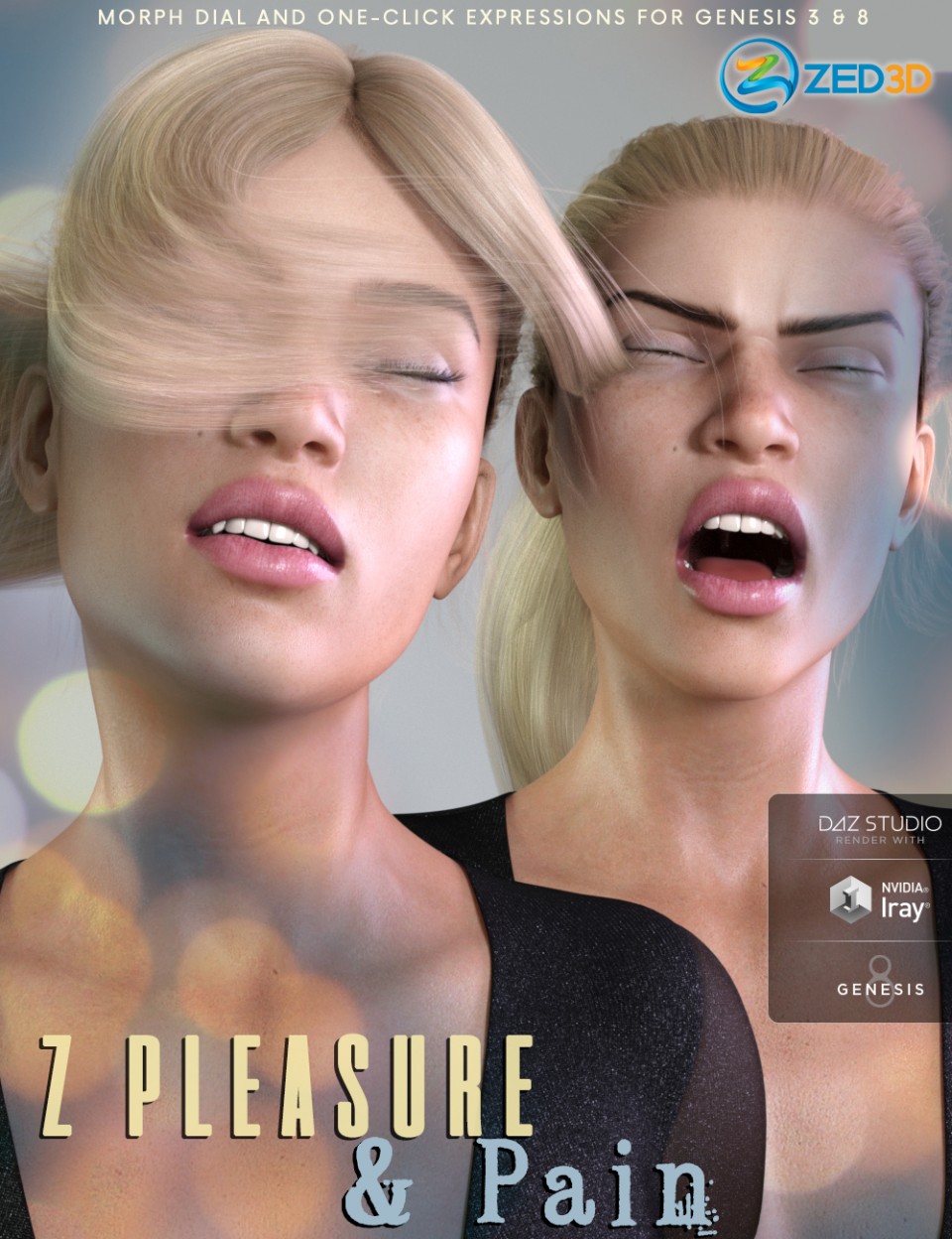 Z Pleasure and Pain – Dialable and One-Click Expressions for Genesis 3 and 8_DAZ3D下载站