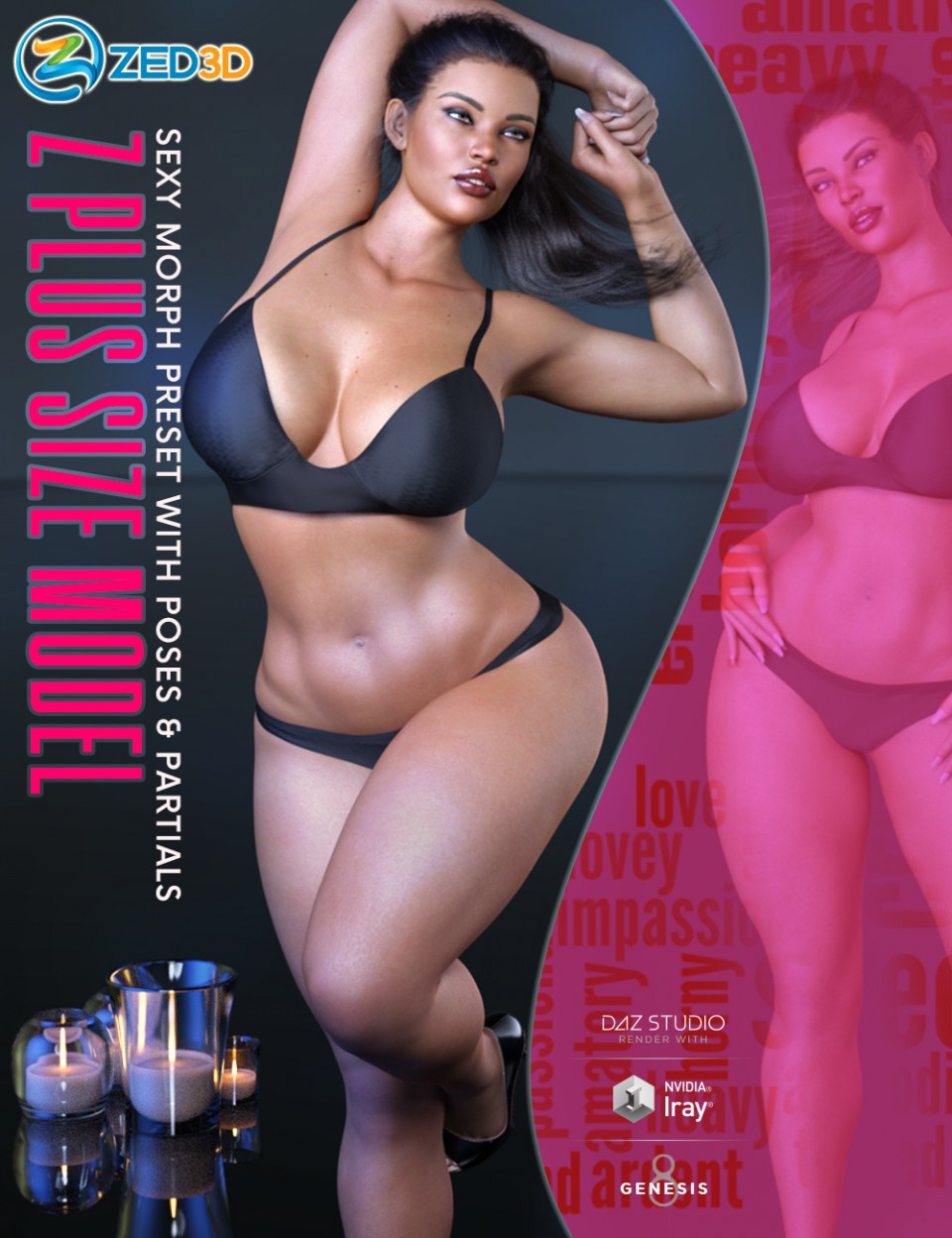 Z Plus Size Model Shape Preset and Poses for Genesis 8 Female_DAZ3D下载站