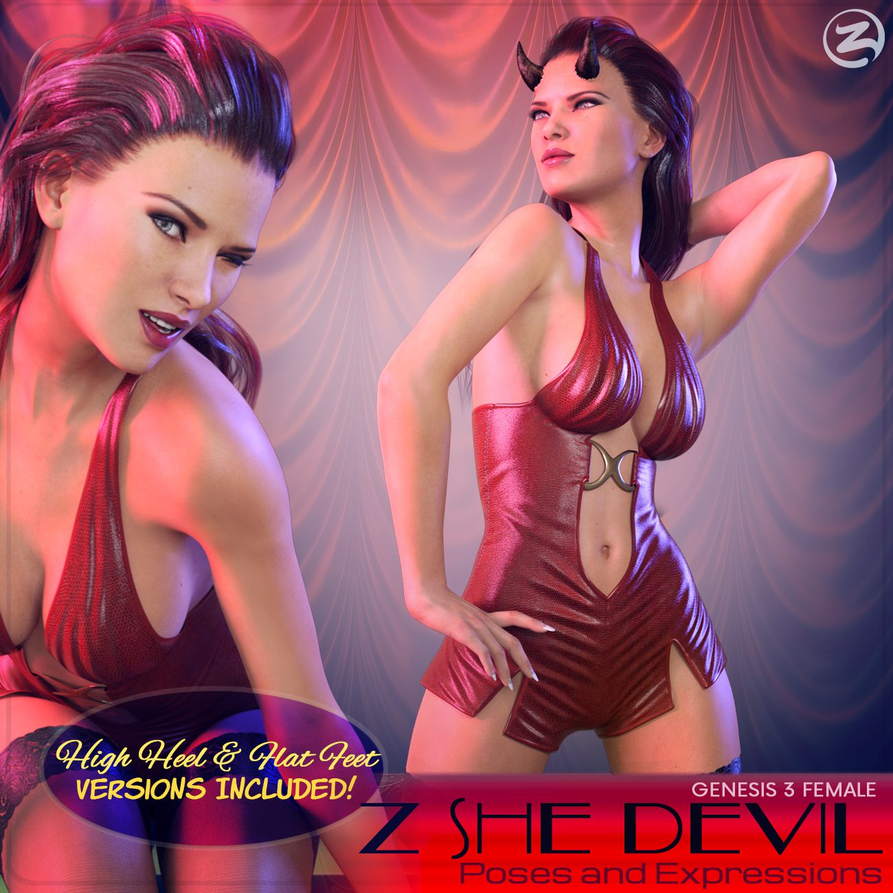 Z She Devil – Poses and Expressions for Genesis 3 Female / Victoria 7_DAZ3D下载站