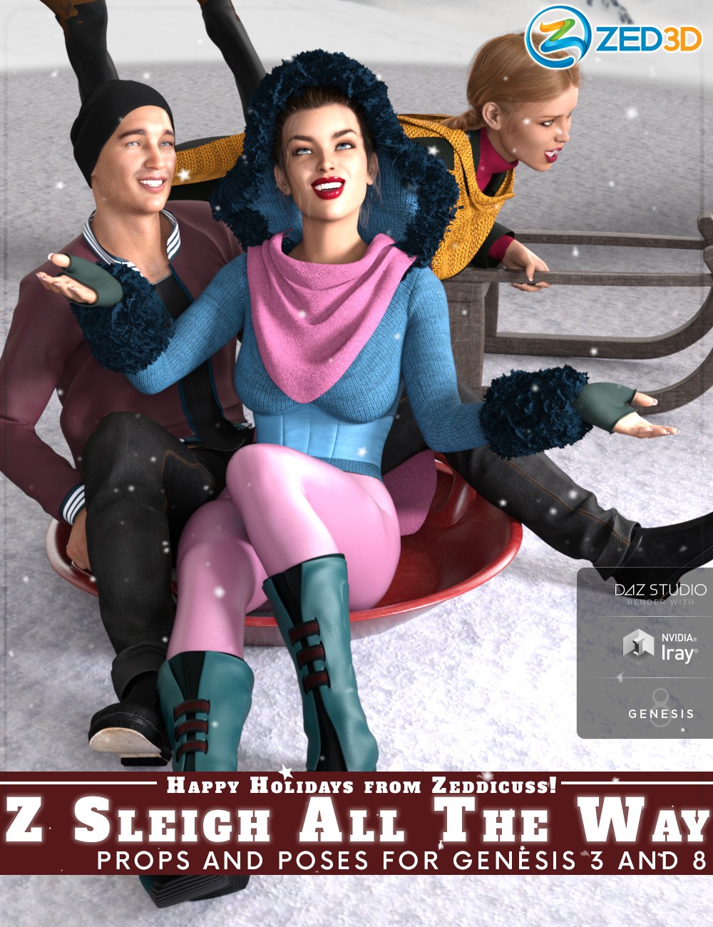 Z Sleigh All The Way – Props and Poses_DAZ3DDL