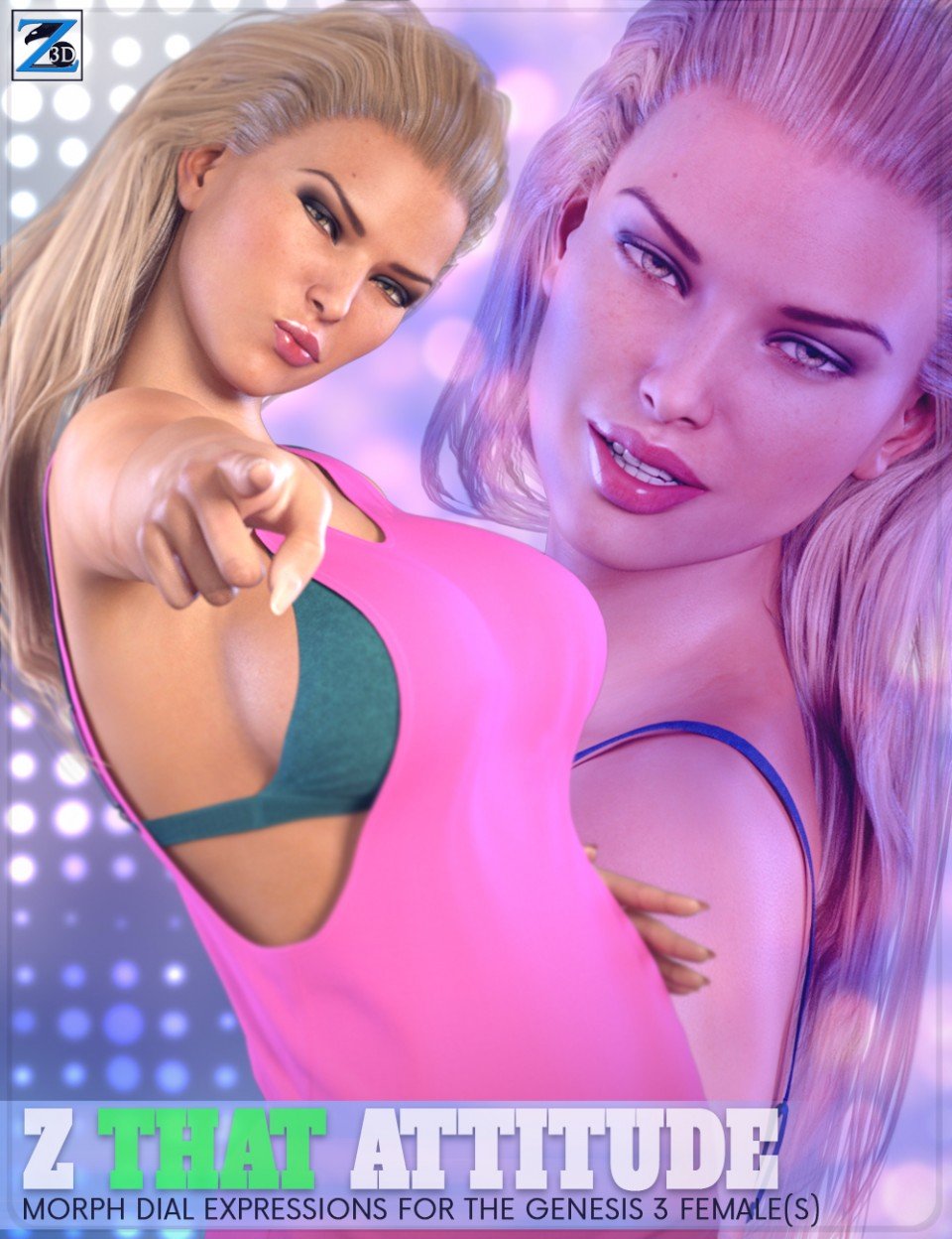 Z That Attitude – Dialable Expressions for the Genesis 3 Female(s)_DAZ3D下载站