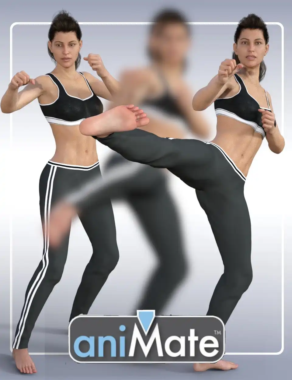 aniMate Martial Arts Kicks for Victoria 8_DAZ3D下载站