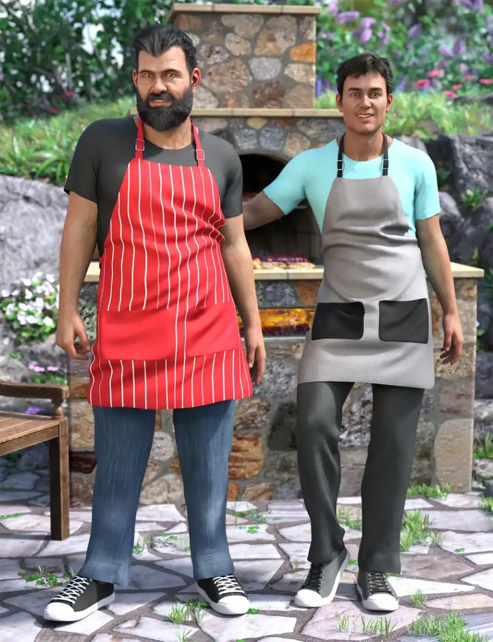 dForce Backyard BBQ Outfit Textures_DAZ3D下载站