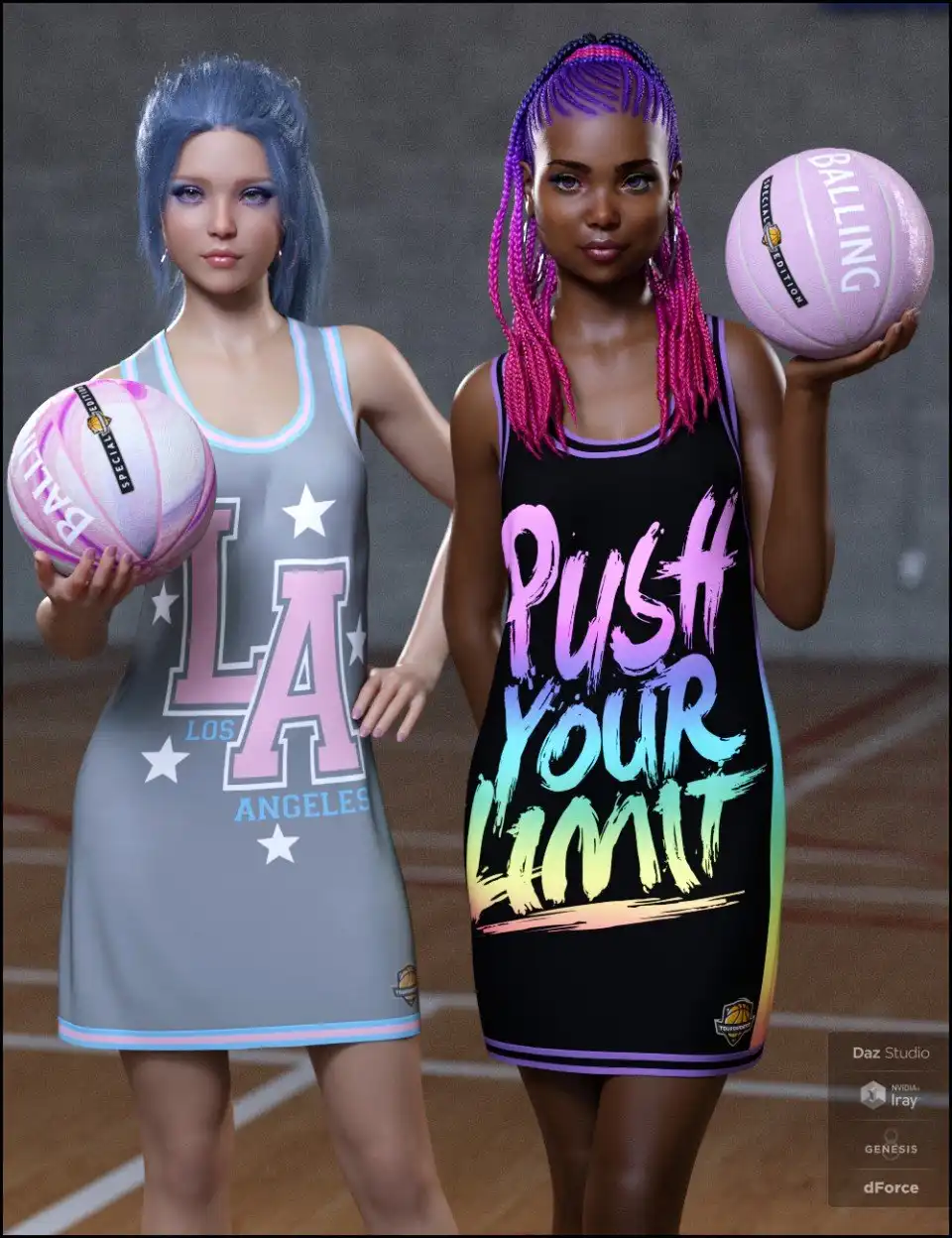 dForce Basketball Dress Textures_DAZ3D下载站