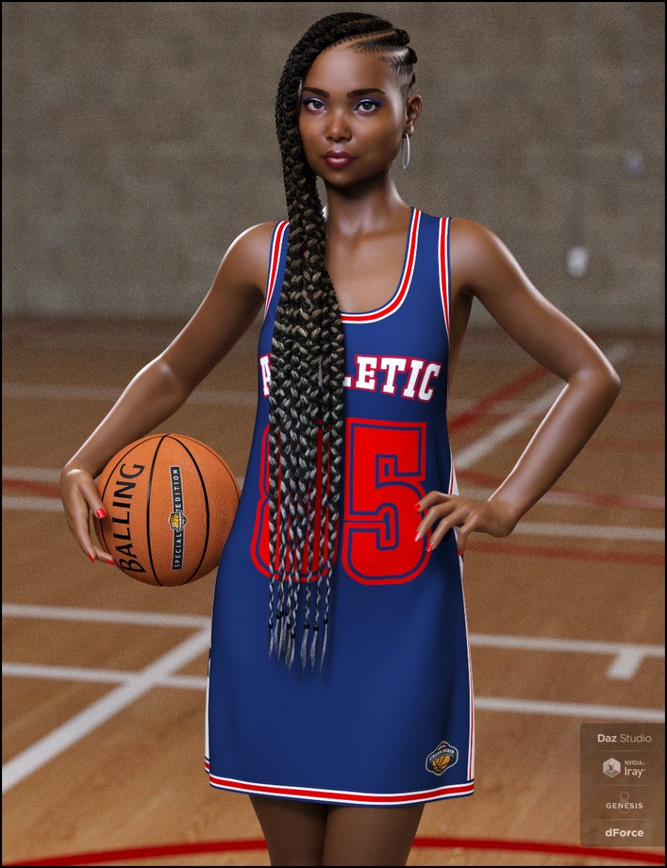 dForce Basketball Dress for Genesis 8 Female_DAZ3DDL