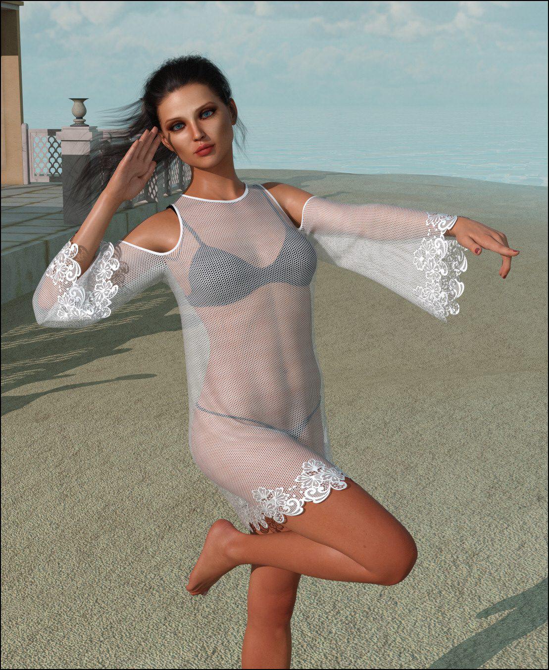 dForce – Beach Dress for G8F_DAZ3D下载站