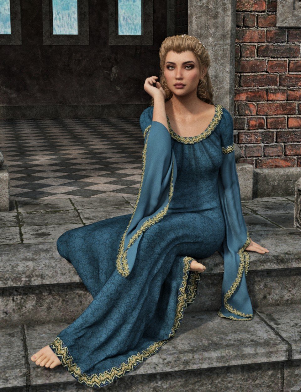 dForce Camilla Medieval Gown for Genesis 8 Female(s)_DAZ3DDL